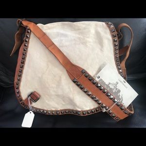 CAMPOMAGGI canvas/ leather bag. New! Made in Italy